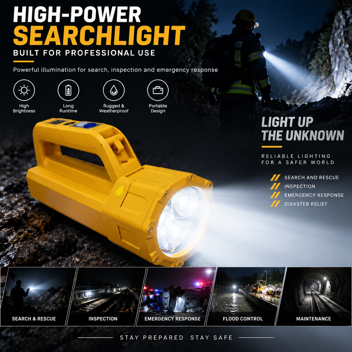 Portable Rechargeable LED Searchlight