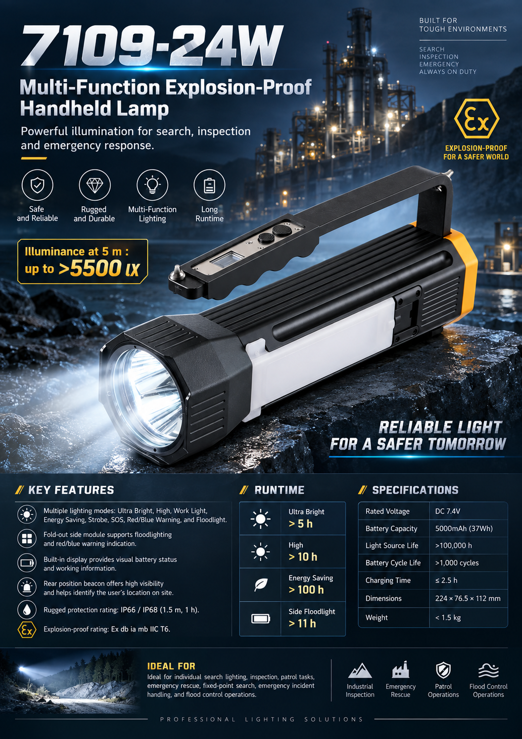 7109 Multifunctional Explosion-Proof Portable Hand Lamp